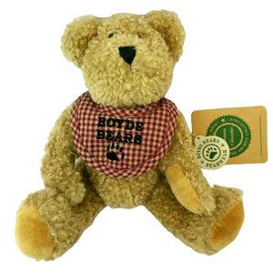 Boyd's Teddy Bear Plush Stuffed Bossley Gingham Bib Jointed 9" Small Archive